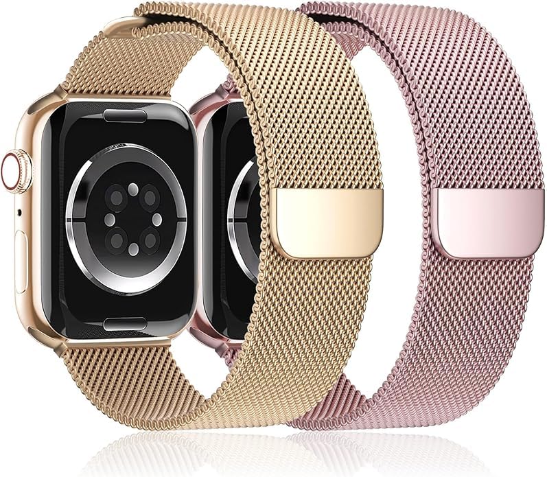Meyaar Magnetic Loop for Apple Watch Band 46mm 42mm 44mm 45mm 49mm Women Men,Magnet Stainless Steel Mesh Metal Strap for iWatch Ultra/2 Series 10 9 8 7 6 5 4,SE/2nd Generation (Pink- Rose Gold) Meyaar Magnetic Loop for Apple Watch Band 46mm 42mm 44mm 45mm 49mm Women Men,Magnet Stainless Steel Mesh Metal Strap for iWatch Ultra/2 Series 10 9 8 7 6 5 4,SE/2nd Generation (Pink- Rose Gold)