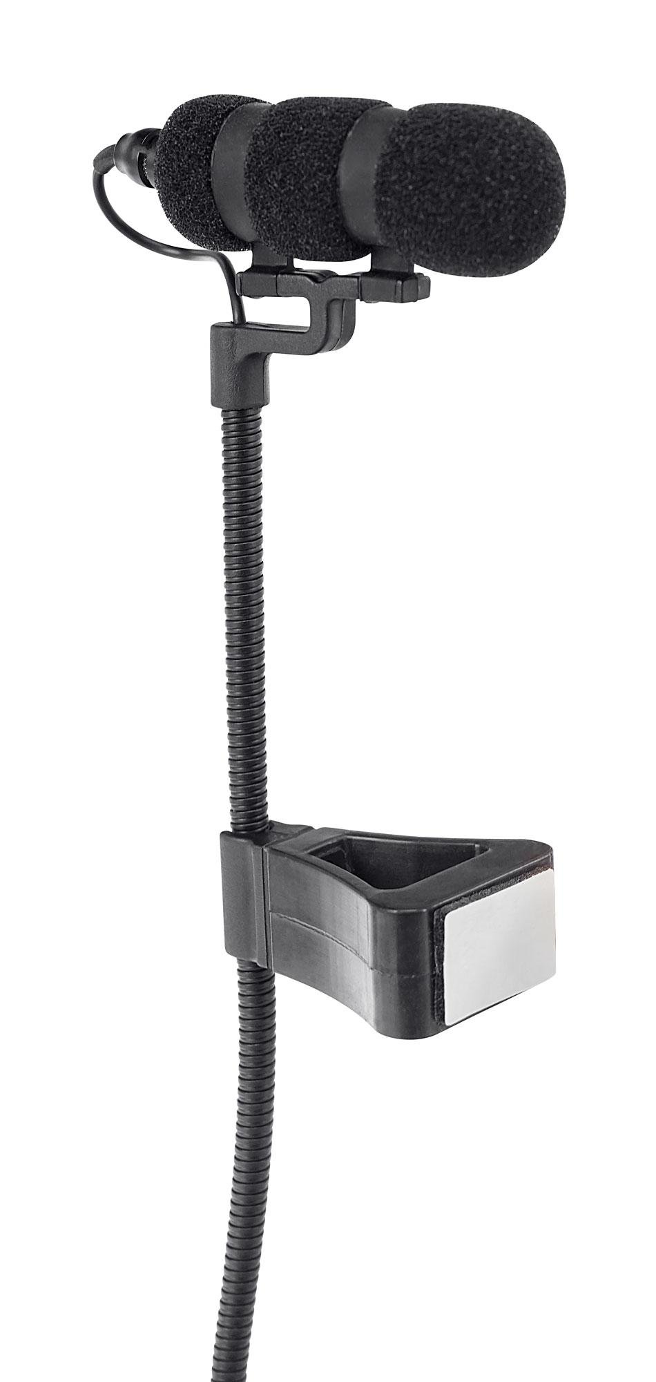 Pronomic Set MCM-100P Clipmikrofon mit Halter (Kondensator Mikrofon, Schwanenhals, Halter für Piano, Akkordeon u.ä., Phantomspeisung, XLR Adapter, Case) schwarz