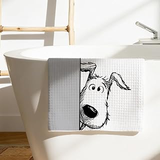 Cartoon Peeking Wire Fox Terrier Dog Kitchen Towels, Reusable Absorbent Fast Drying Dish Cloths, Cute Puppy Hand Towels for Kitchen Bathroom Home Decor, Dog Lover Gifts for Women Men 3