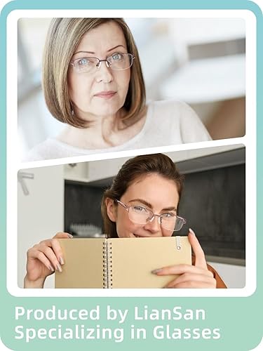 Miniatura 9 de LianSan Metal Zero Top - Gafas de lectura progresivas multienfoque para mujeres, con bloqueo de luz azul de medio borde, parte superior