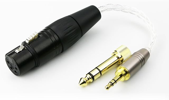 Ablet 3.5mm 1/8" TRS Male & 6.3mm 1/4" adapter to 4-pin XLR Balanced Female headphone Audio Adapter cable
