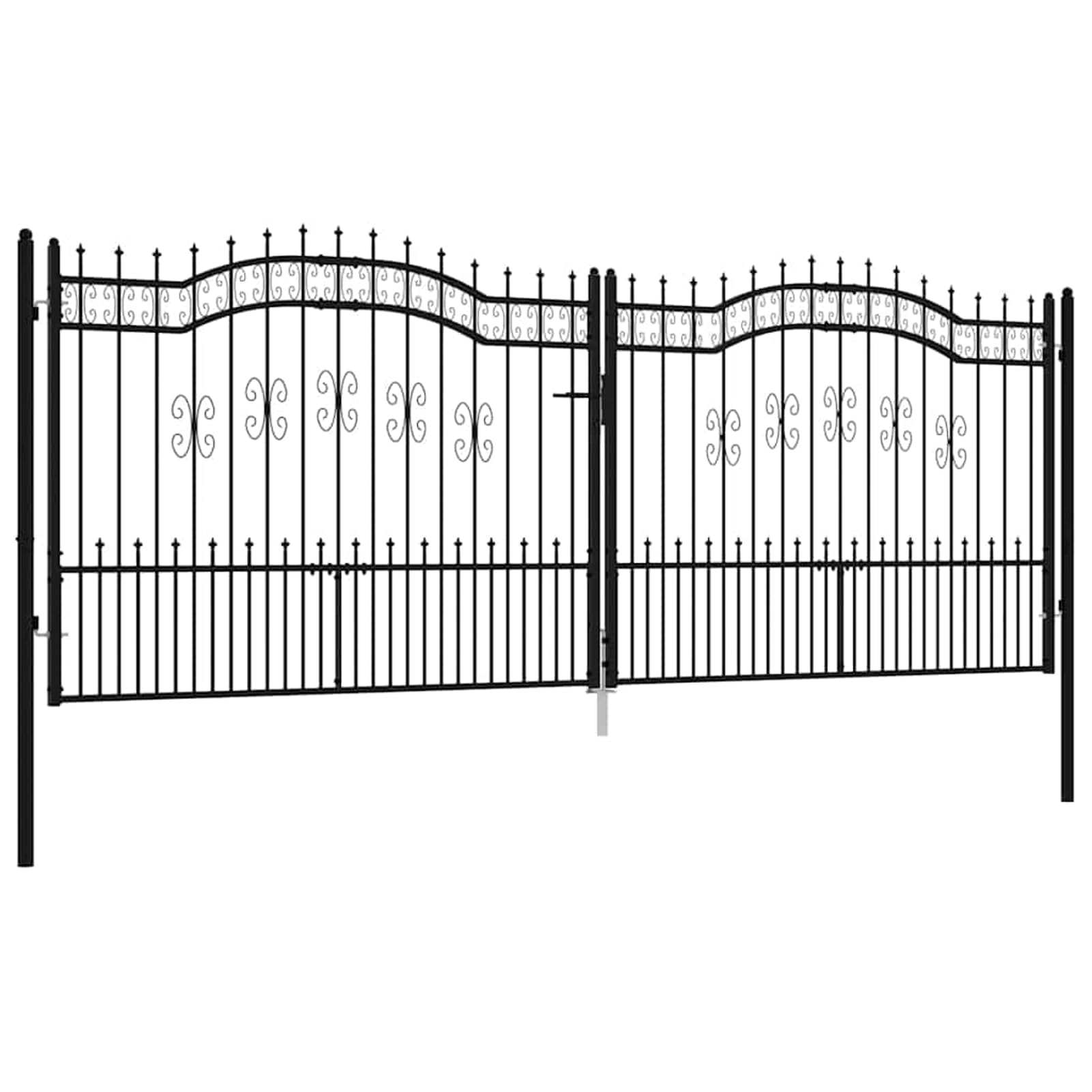 Tidyard Cancello per Recinzione in Acciaio Verniciato a Polvere, Design Sicurezza, Chiusura Rapida, Dimensioni 406x198 cm, per Giardino