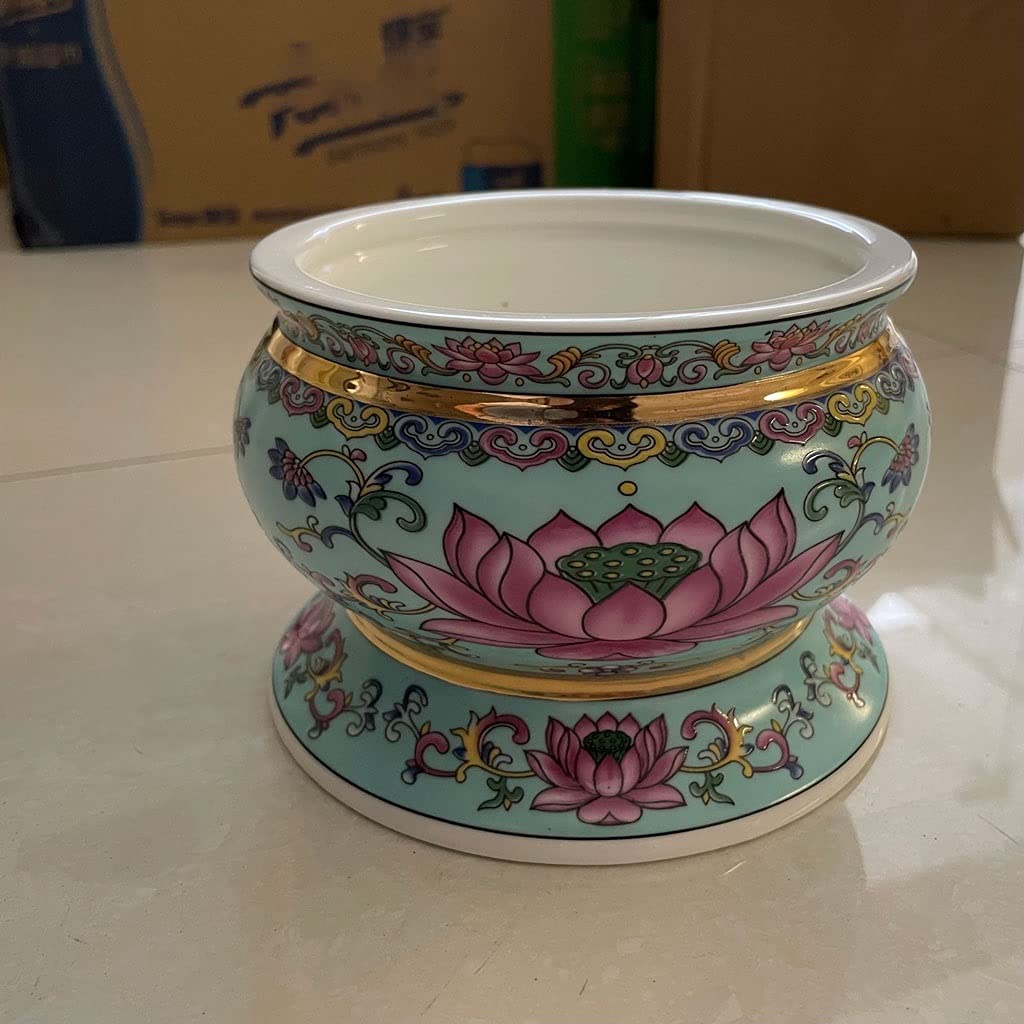 Räucherstäbchenhalter Räucherbrenner Emaille Lotus Muster Weihrauch Brenner Keramik Sandelholz Weihrauchbrenner Haushaltslinie Weihrauchbrenner Dekoration Desktop Ornamente Räucherstäbchen Halter ( Si