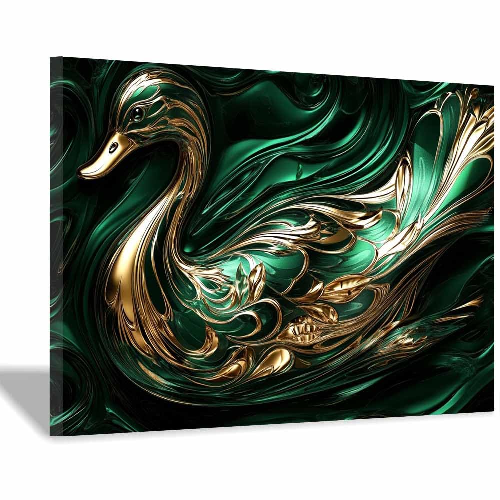 JOSUE Animal Canvas Wall Art Abstract Poster Wall Artworks Pictures for Living Room Bedroom Home Office Decoration(Turquoise 72)-70x100cm Framed