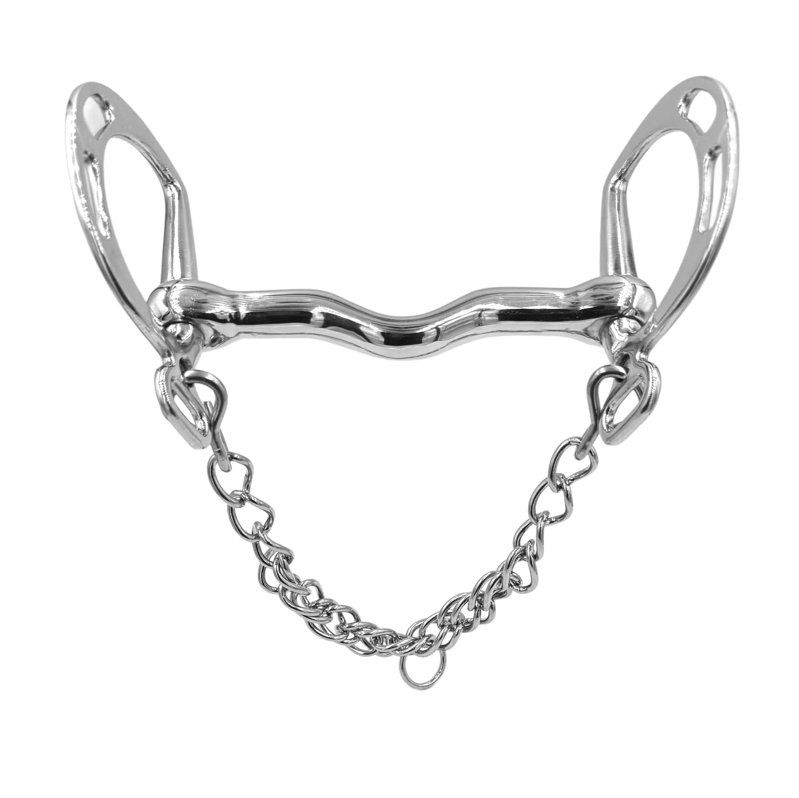 Equine Smile ES0068 Kimblewick Spring Bit Rigid Bar with Slots and Tongue Clearance Satin Stainless Steel Bit Thickness 16 mm (12.5 cm) - Image 4