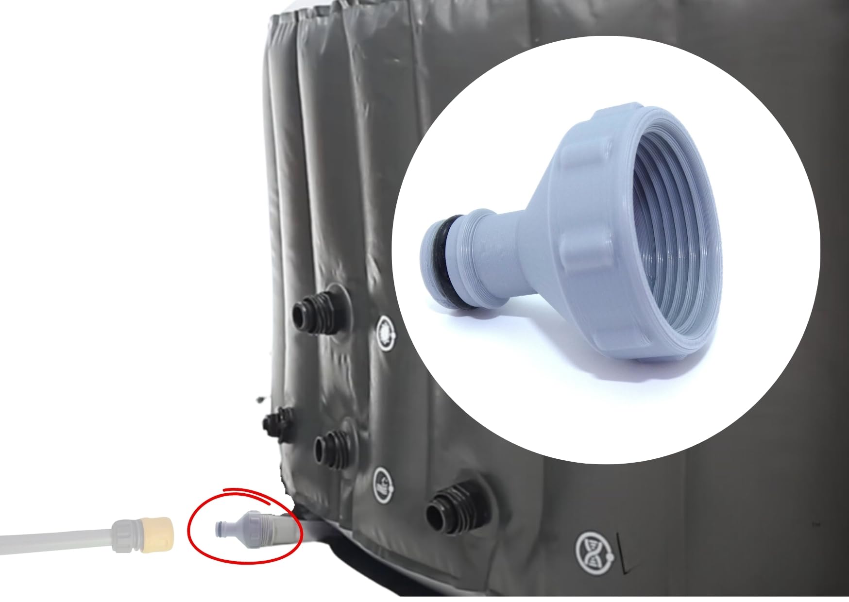 Drainage Adapter Compatible with Wave hottub ONLY (only 1 Connector), White - Image 2