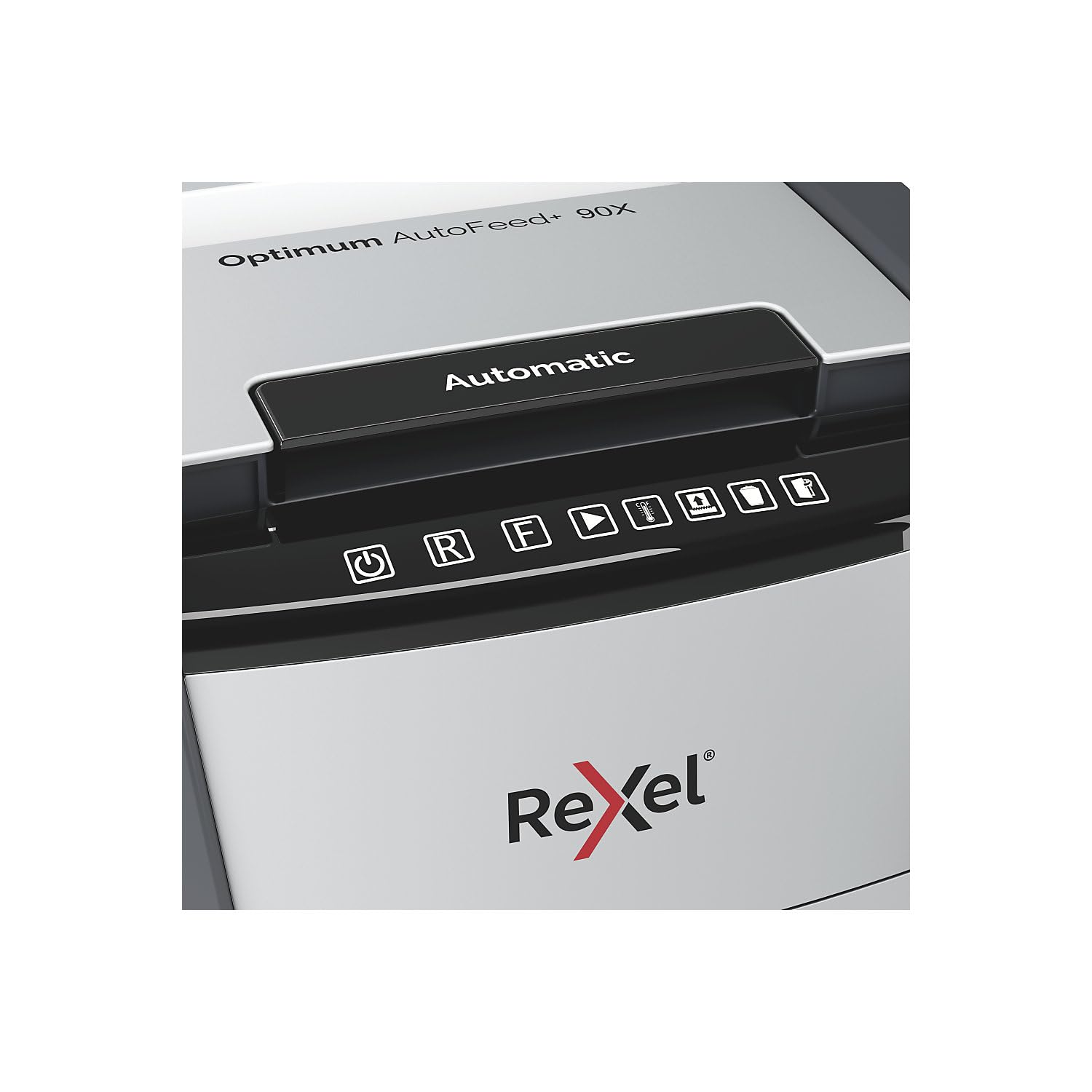 REXEL Optimum Auto Feed+ 150X Distruggidocumenti - Taglio A Frammenti P-4, 150 Fogli, Cestino 44L, Per Ufficio