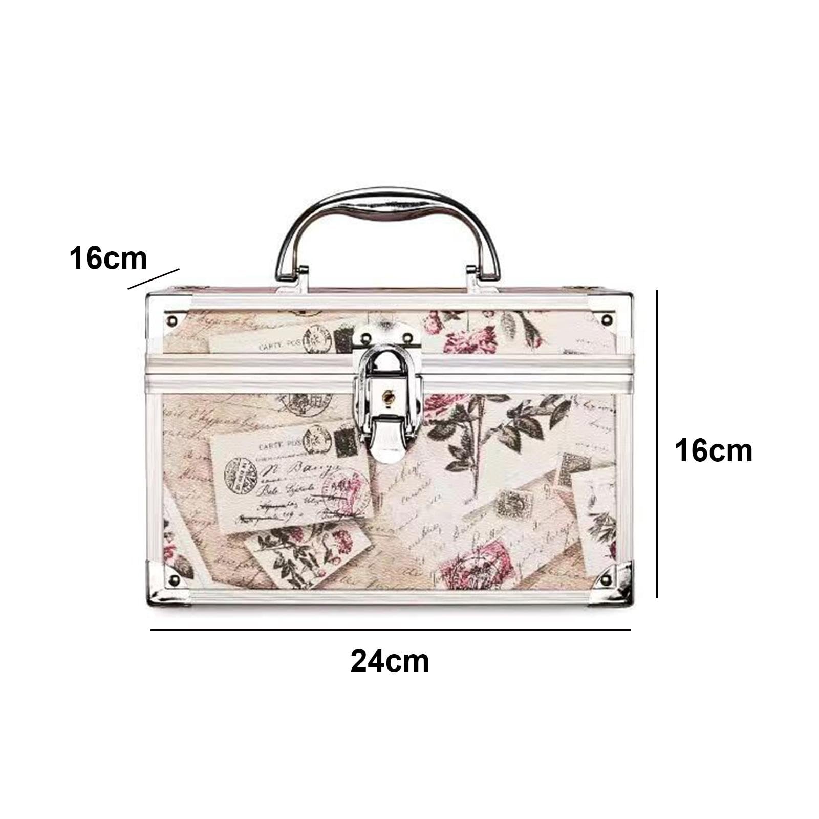 Tragbarer Beauty Organizer mit Spiegel, Reise Make Up Tasche für Damen, S-Umschlag