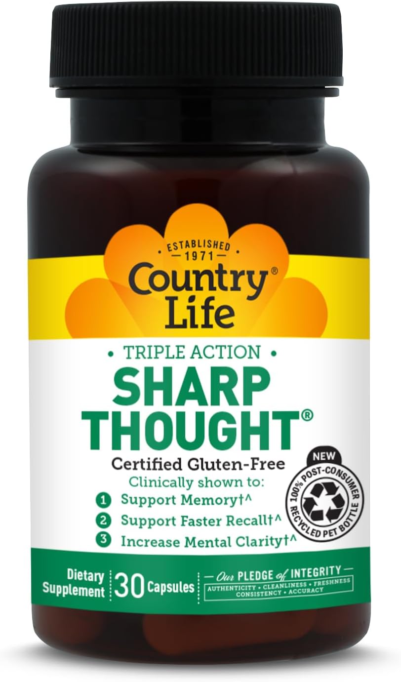 Country Life Triple Action Sharp Thought Capsules 30's