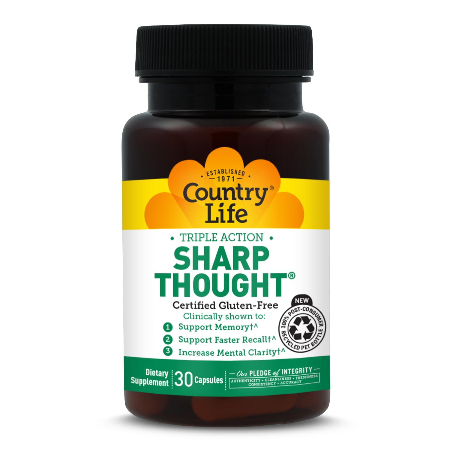 Country Life Sharp Thought Phosphatidylserine with DHA, 30 Capsules 30 Count (Pack of 1)