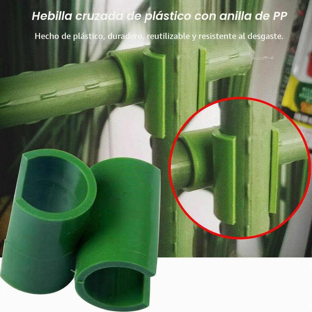 70 Piezas de Conectores Ajustables para Plantas de Enrejado de Plantas, estacas de plástico para jardín, Conector de plástico de conexión, Clip de Hebilla de 11 mm