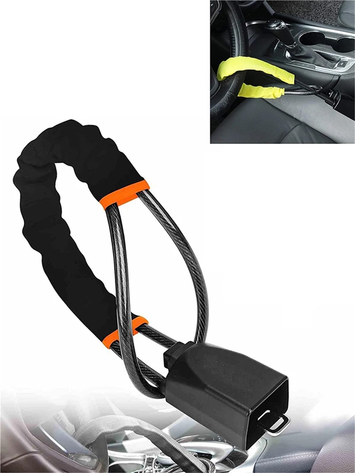Cierre del cinturón de Seguridad del Volante con, Cerradura Universal for Volante de Coche con Hebilla for cinturón Seguridad, Multicolor(Red)