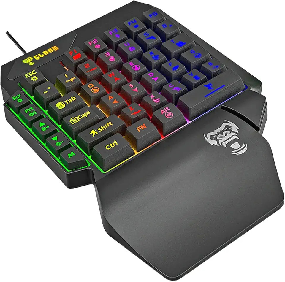 Teclado Gamer Single Hand um Mão RGB AntiGosting Ergonomico Ideal para jogos