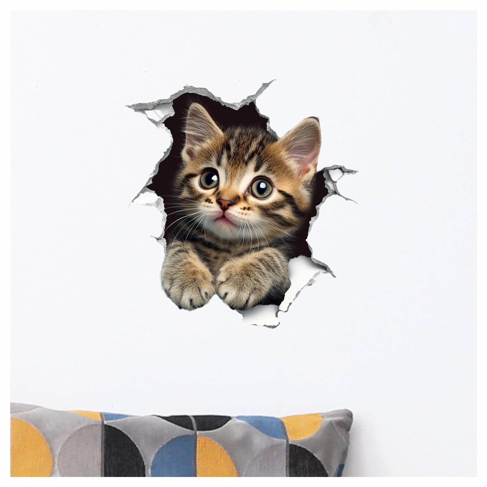 x4 Savannah Brown Cat Vinyl Stickers Cover Marks Non Transparent Waterproof Kitten Decals 1@20cm Tall & 3@7cm Tall Ideal for Toilet Car Phone case - Image 4
