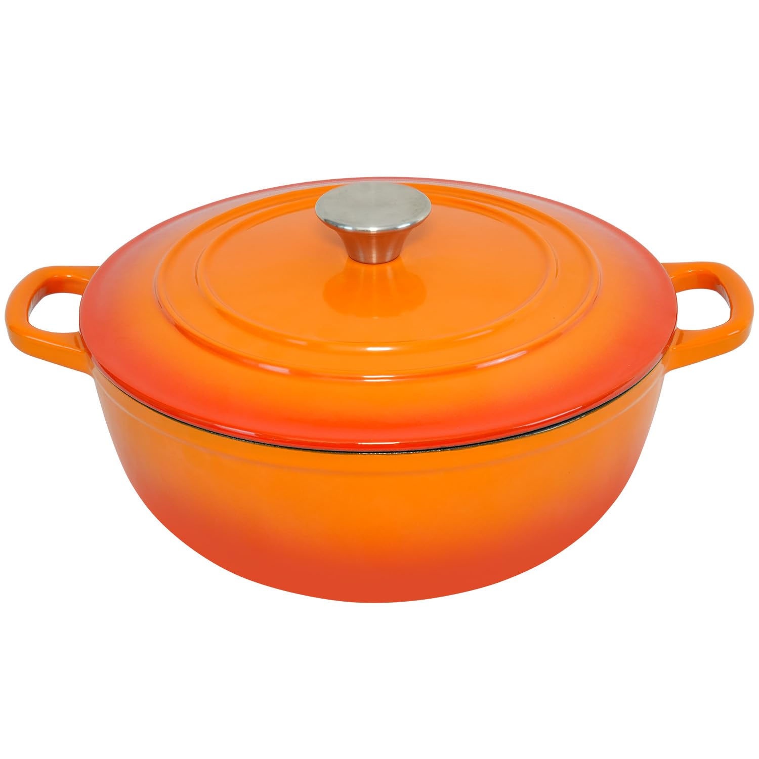 Dutch Oven Pot with Lid qt Cast Iron Dutch Oven for Bread Baking Orange  Enameled Cast Iron Dutch Oven with Handels