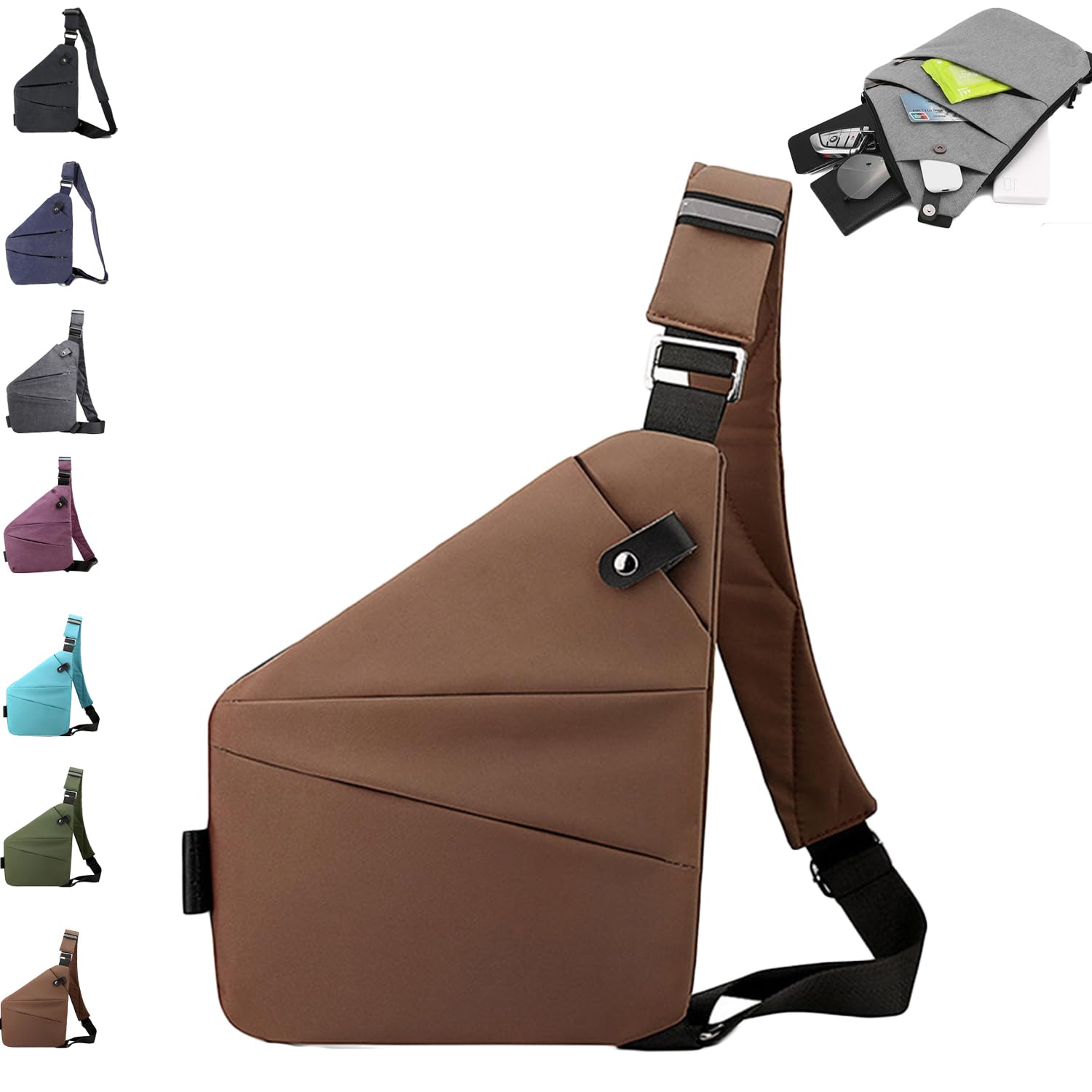 ocalil Anti Theft Travel Bag,Anti Theft Crossbody Bag, Sling Bag Travel Crossbody Bag for Women Men