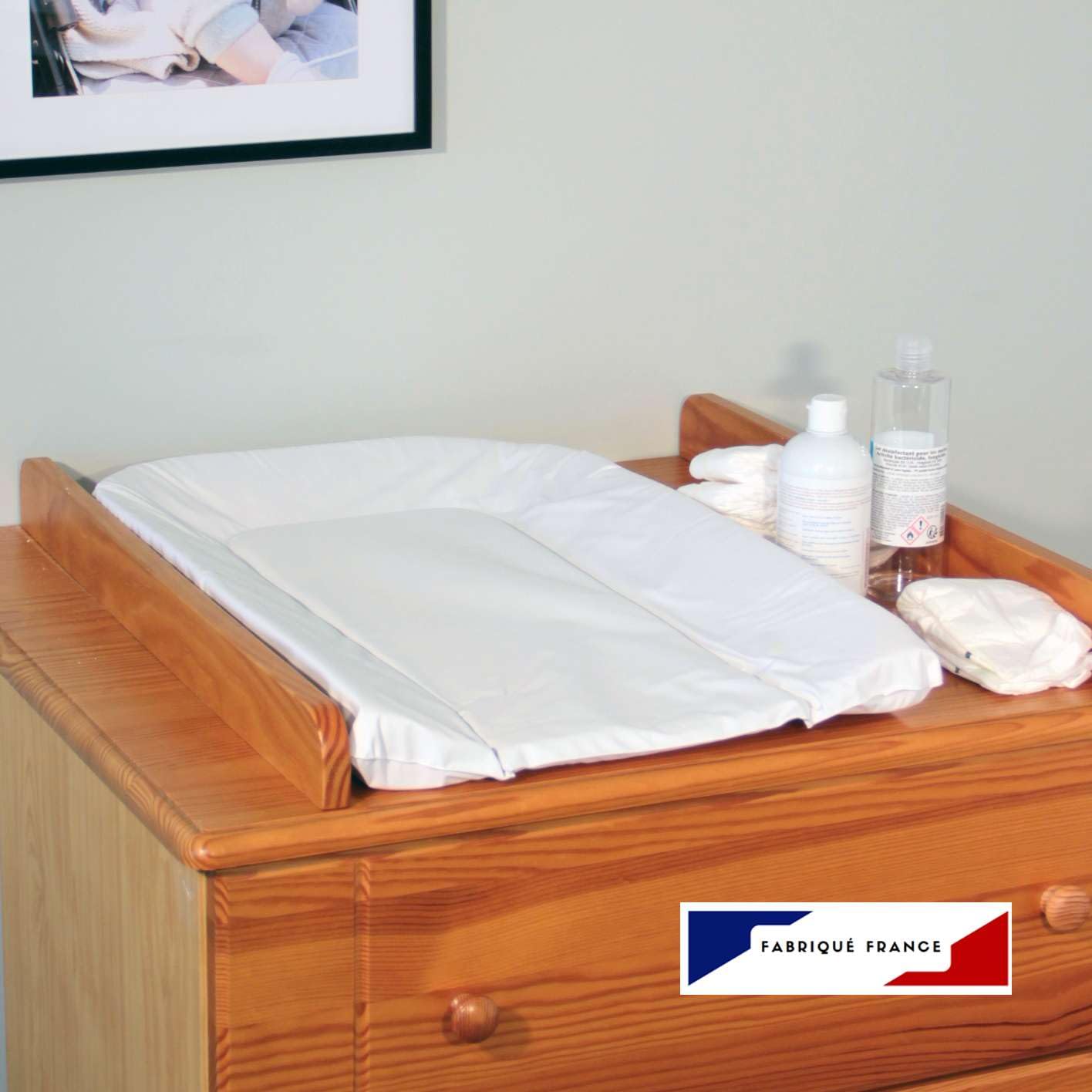 Looping Matelas à Langer Bébé | PVC Imperméable, Fabriqué en France | Blanc