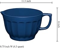 Vista 16 de UPware Latte Style Melamine Batter Bowl with Pour Spout, Handle and Non-Slip Base, Grip Handle for Easy Mix and Pour, Home Essentials Cooking and