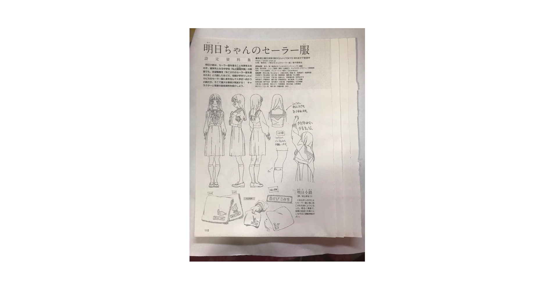 Amazon.co.jp: 明日ちゃんのセーラー服 設定資料 : おもちゃ
