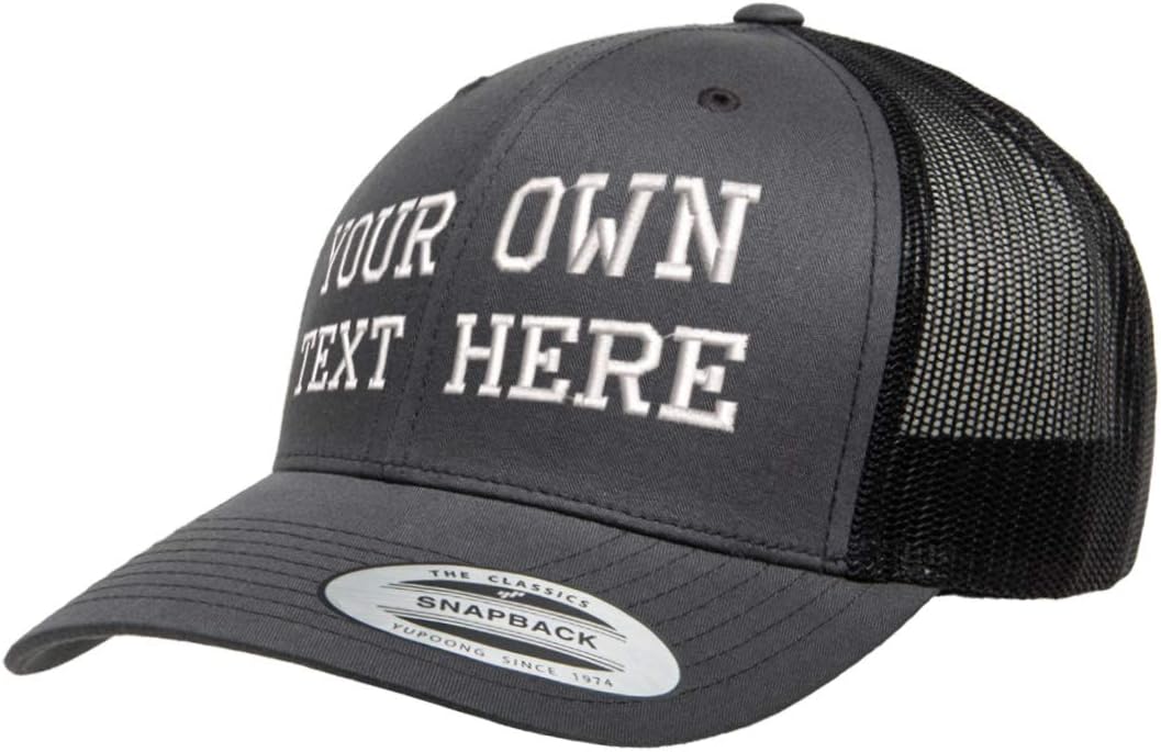 Custom Embroidered Trucker Hat – Adjustable Mesh Snapback Cap Personalized Your Own Text Men & Women