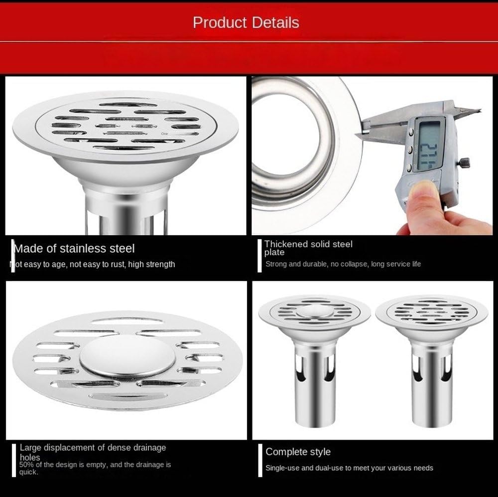 Stainless Steel Floor Drains Shower Anti-Odor Drainer Bathtub Ground Leakage Hair Catcher Kitchen Bathroom Hardware Accessories,I,1PC