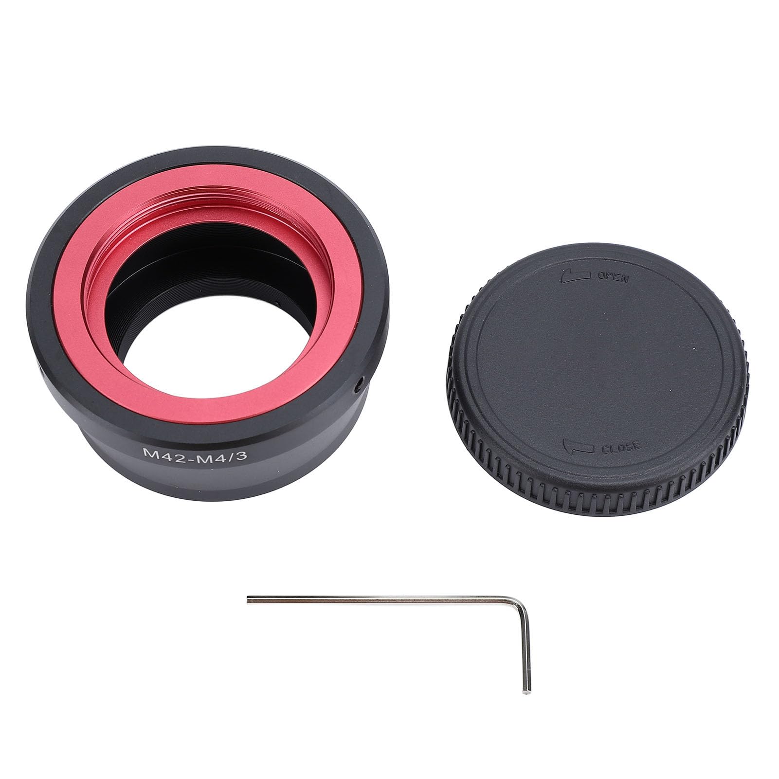 Adattatore per Obiettivo, Adattatore per Obiettivo da M42 a M4/3, Anello Convertitore per Obiettivo con Messa a Fuoco Manuale da 42 Mm con Tappo Posteriore per Lumix G GH1 GF1