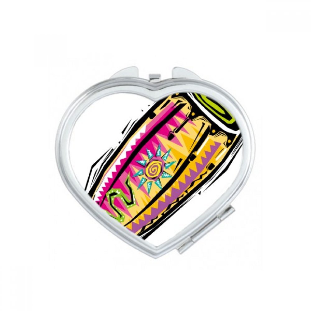 Miroir de poche compact et portable motif Mexique coloré pour retouches maquillage
