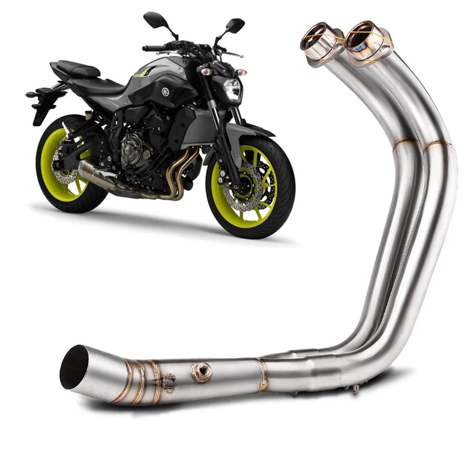 Tłumik końcowy TŁUMIK WYDECHOWY MOTOCYKLOWY PEŁNY SYSTEM SLIP ON DO YAMAHA MT07 Tłumik motocyklowy MT-07 Rura wydechowa układ wydechowy samochodowy(A)