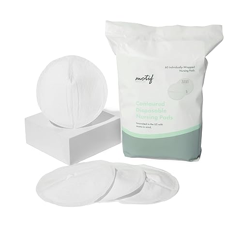 Miniatura 2 de Motif Medical Almohadillas de lactancia desechables para mujer, almohadillas transpirables para leche materna con tiras adhesivas, envueltas
