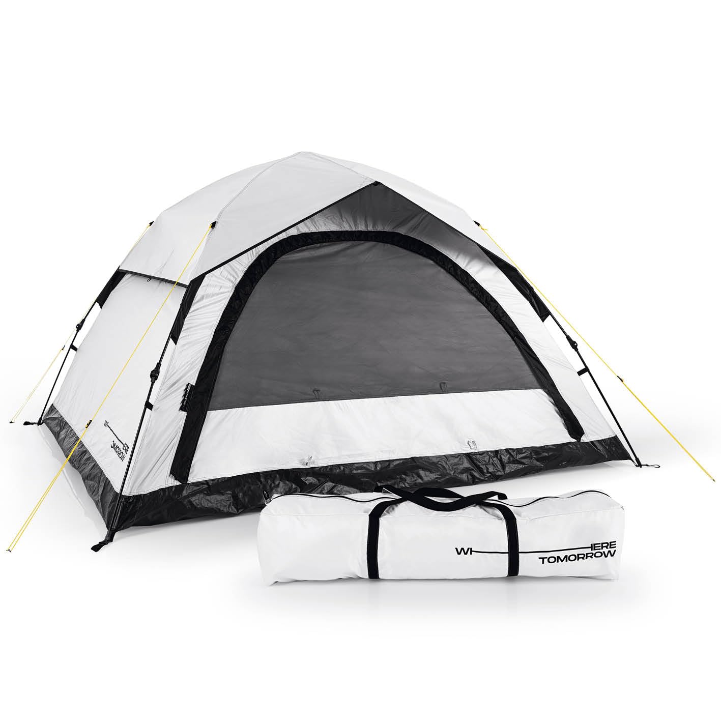 Where Tomorrow Pop Up Zelt | 4 Personen Zelt oder 5-6 Personen Zelt mit Kühl- & Verdunklungseffekt | Wetterfestes Camping Zelt Regen, Schnee, Wind | mit hoher Bodenwanne, Moskitonetz, Dachlüftung