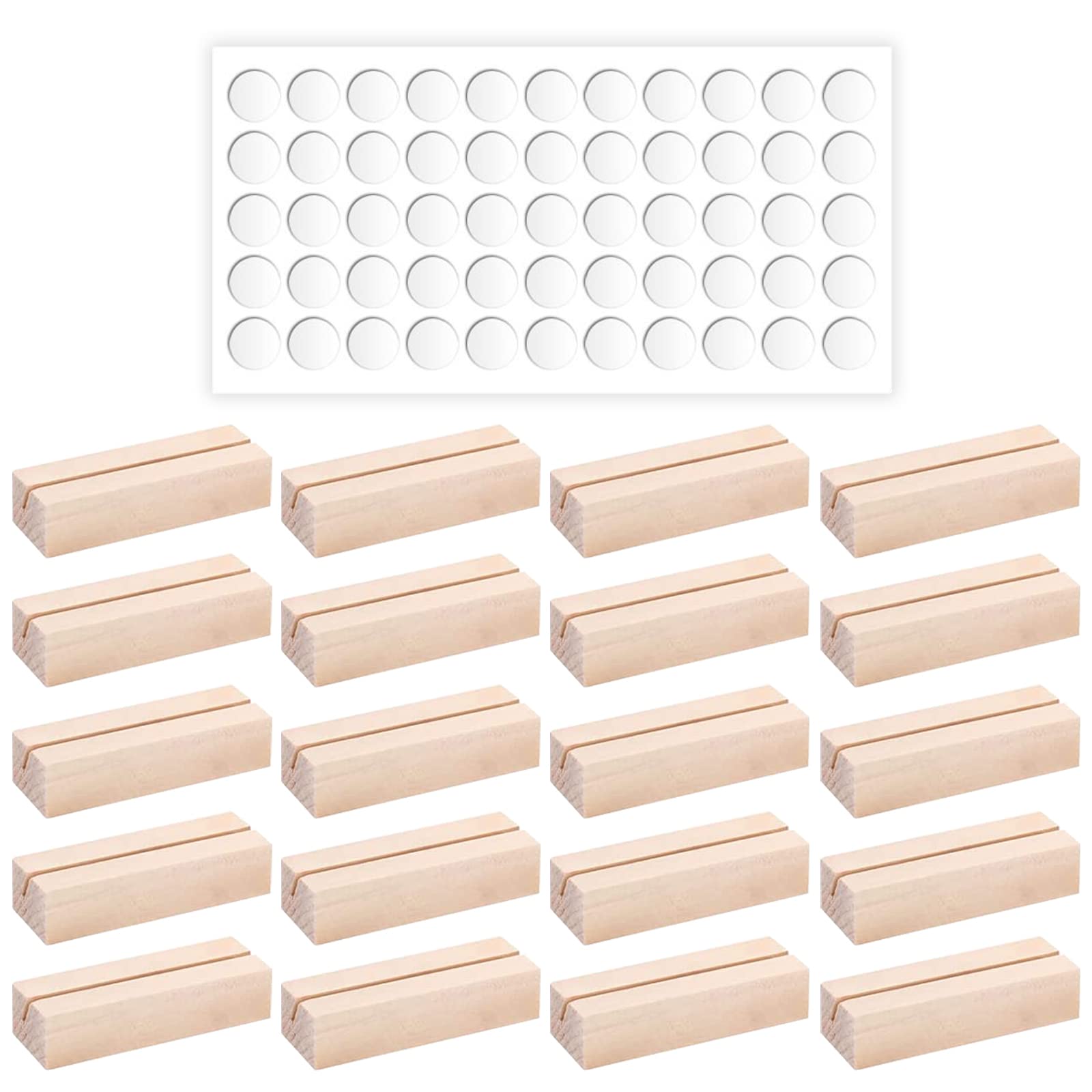 20 Segnaposto In Legno Per Matrimoni E Feste - Portacarte Con Base Piatta, Per Numeri Tavoli E Menu - Foto 8