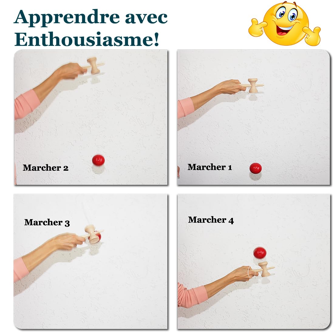Set Kendama Et Mokuru En Bois EasY FoxY – Jeu D’adresse Japonais, Pour Enfants Dès 6 Ans, Anti-stress Et Concentration
