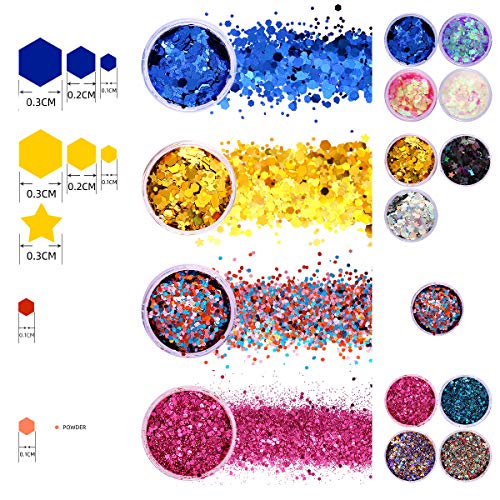 Chefic Chunky Make-upnagels, 12 stuks, met 2 penselen (12 x 10 ml) - Image 4