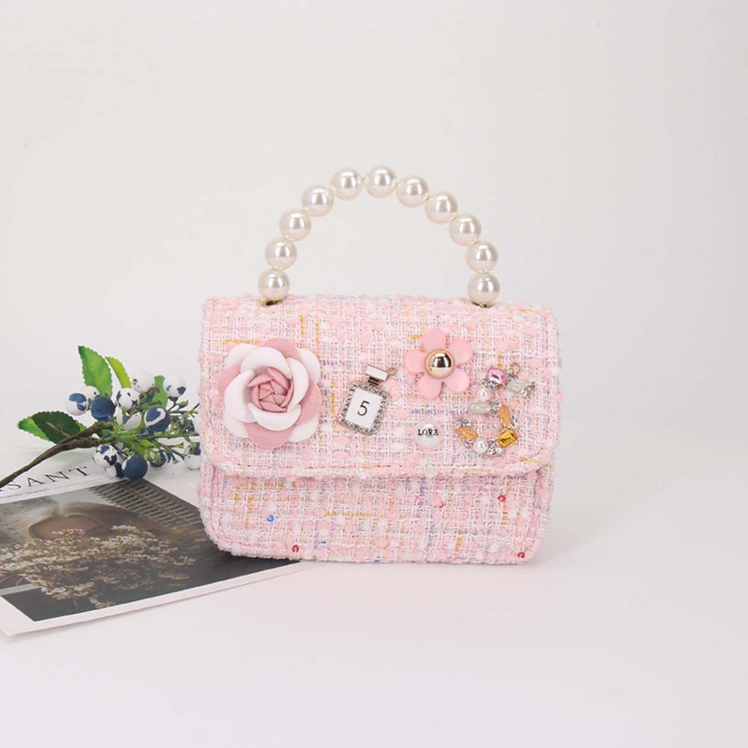 Girls Princess Bunny Purses Cute Crown Crossbody Bag Handbag with Pearl Handle for girls | Princess, Bunny, Cute, Crown, Pearl Handle, for girls - Image 3