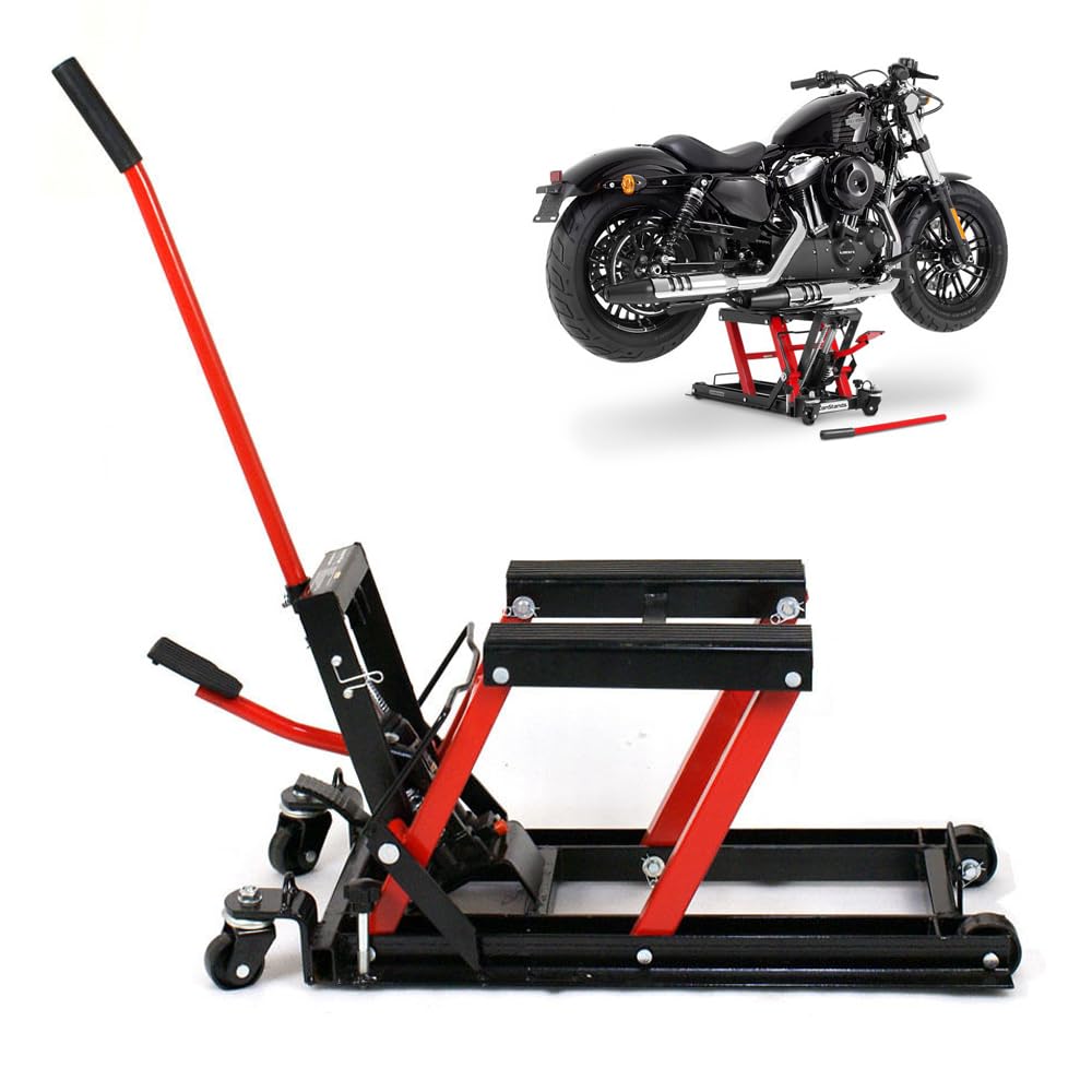 Sollevatore Moto 680kg Carico Sollevatore Idraulico 75 * 35 * 15cm Cavalletto Moto Centrale Supporto di Montaggio Pieghevole per L'Uso in Officina