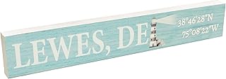 JennyGems Lewes Delaware Lighthouse Wooden Sign, Lewes Delaware Souvenirs, Beach Decor, Made in USA