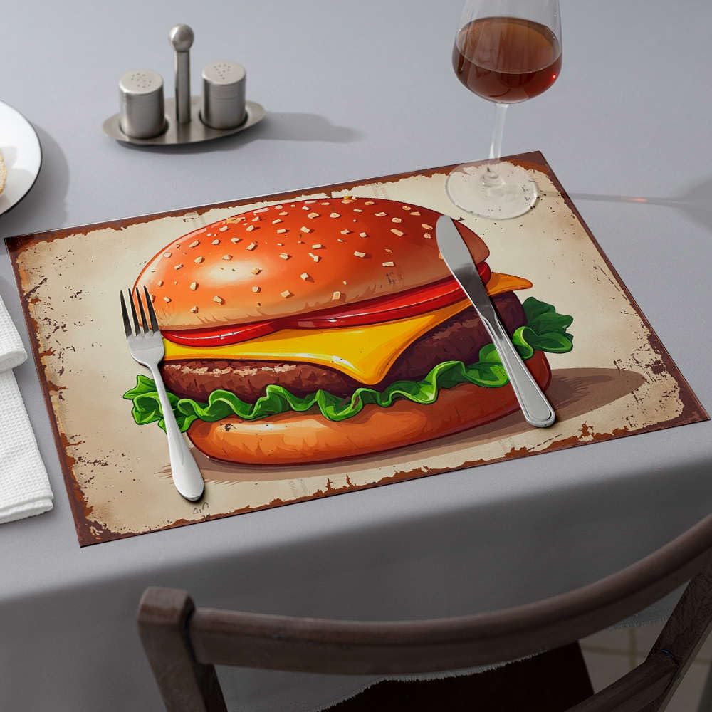 Sets de table cheeseburger rustiques pour réveiller votre salle à manger printanière x6