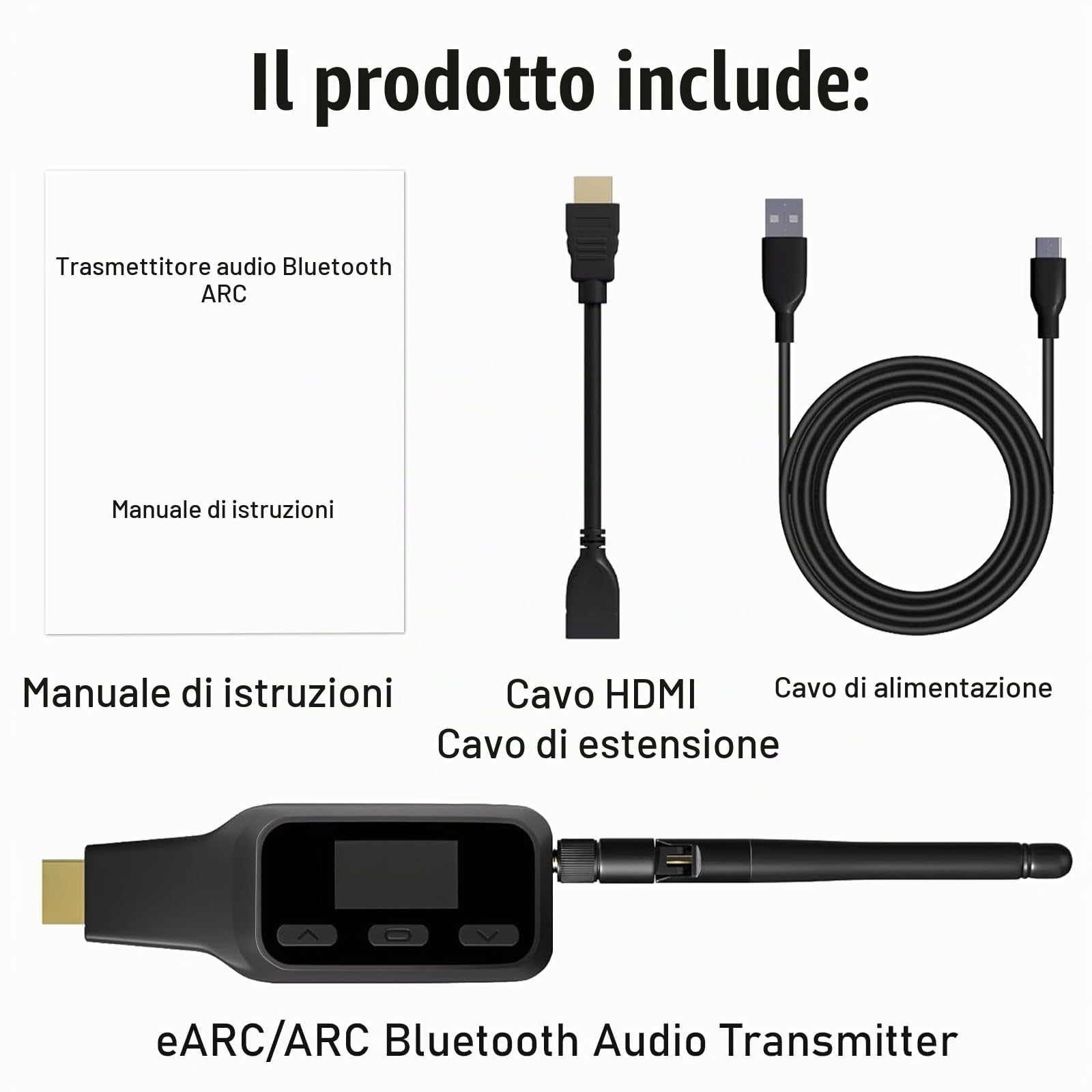 Tendak Trasmettitore da HDMI ARC a Bluetooth, adattatore audio ARC TV per cuffie e altoparlanti wireless, HDMI ARC Audio Extractor, supporto simultaneo Dual Device Pairing, CEC Volume Control