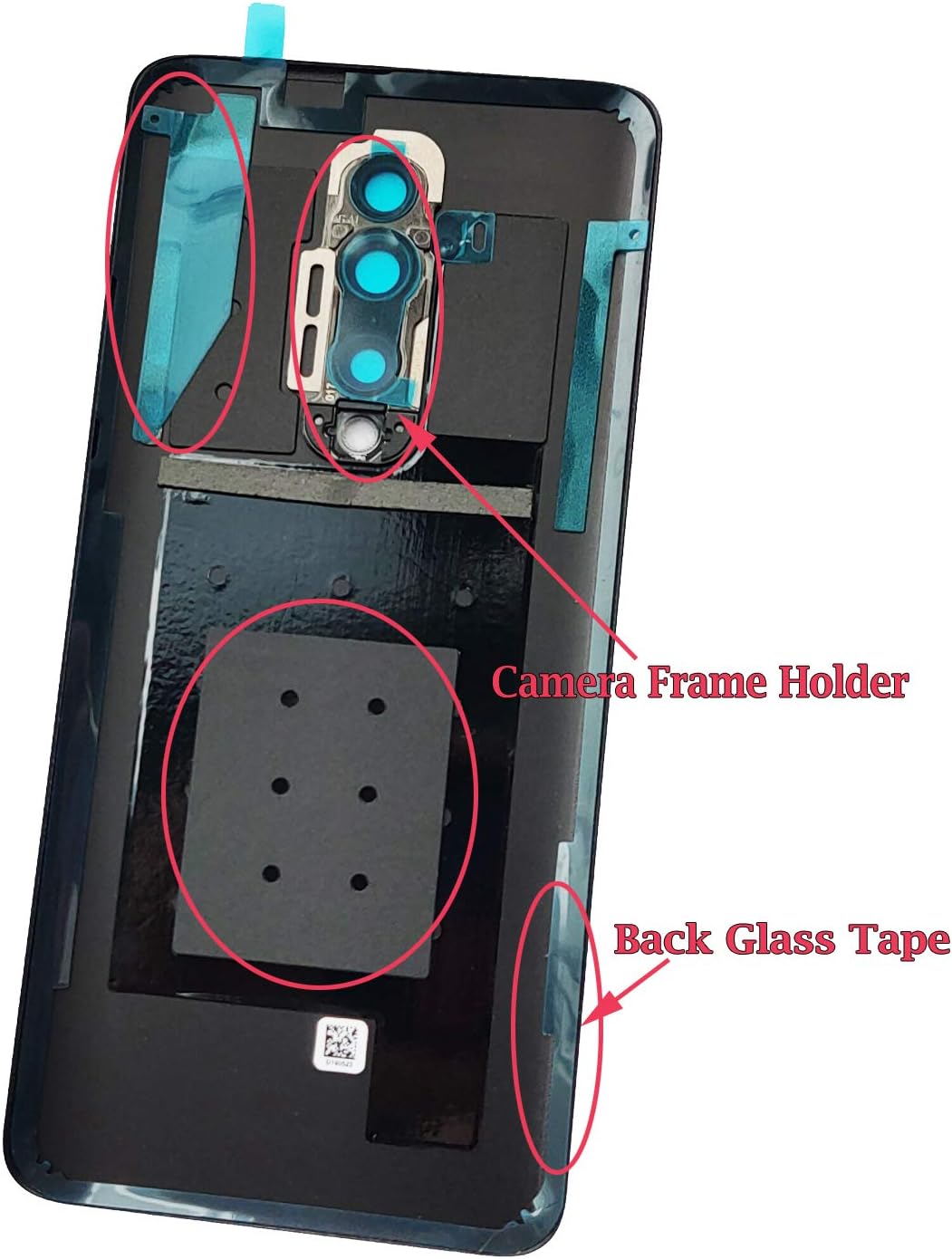 ubrokeifixit for OnePlus 7T Pro Rear Panel Back Glass Door Cover Replacement with Pre-Cut Tape for OnePlus 7T Pro 6.67" HD1910 HD1913(NOT for OnePlus 7T 6.55") (7T Pro/McLaren with Camera Lens)