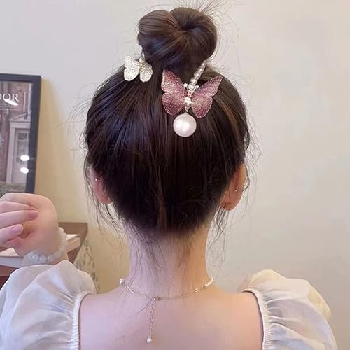 Miniatura 5 de Pinzas de mariposa con hebilla de cola de caballo de lazo, horquilla de lujo con sensación de lazo para mujeres y niñas, accesorios para el cabello
