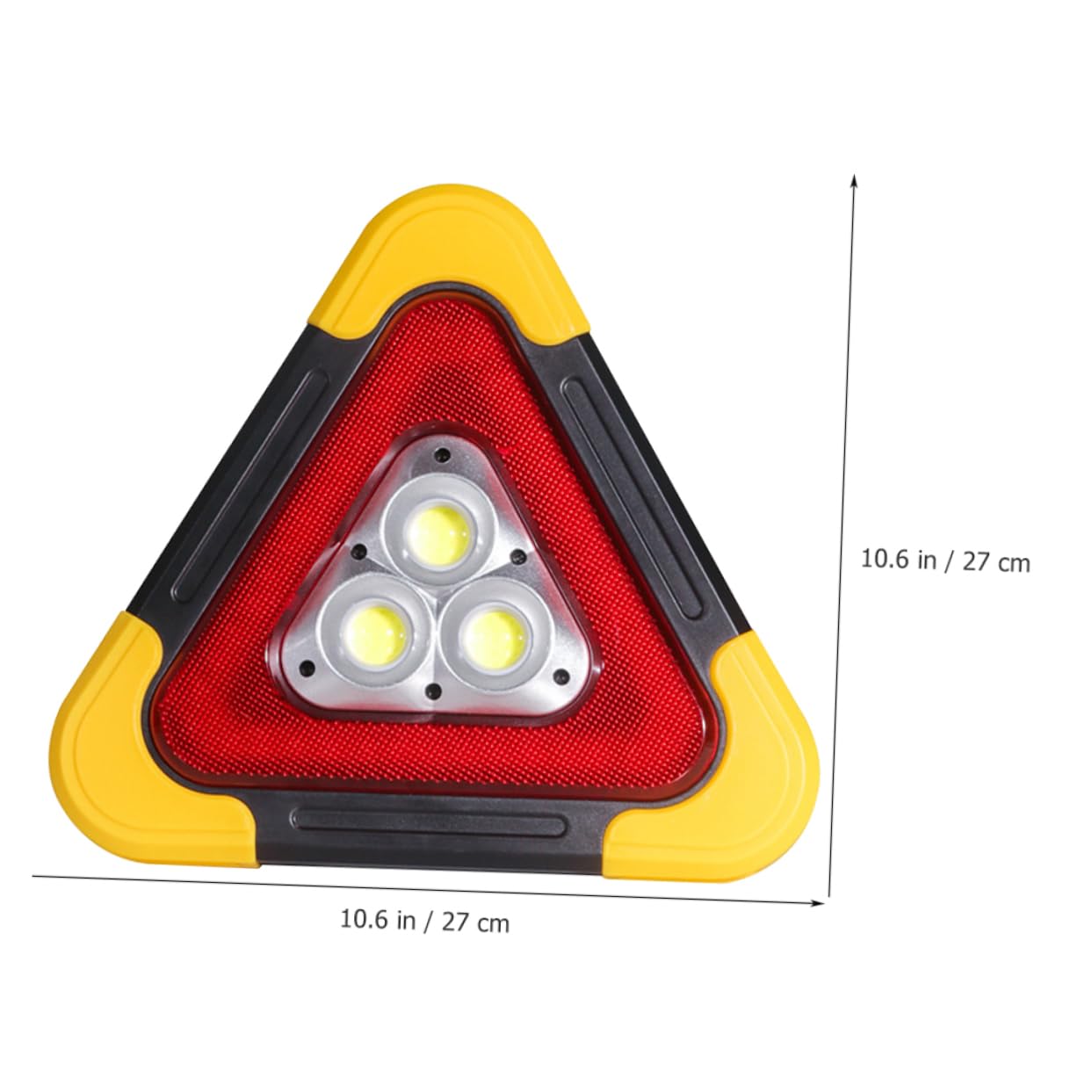 Amosfun Luz Triangular de Emergencia LED Grande 1 Unidad Soporte Ajustable 180° para Coche Uso Nocturno Intermitente Seguridad Vial Vehículos