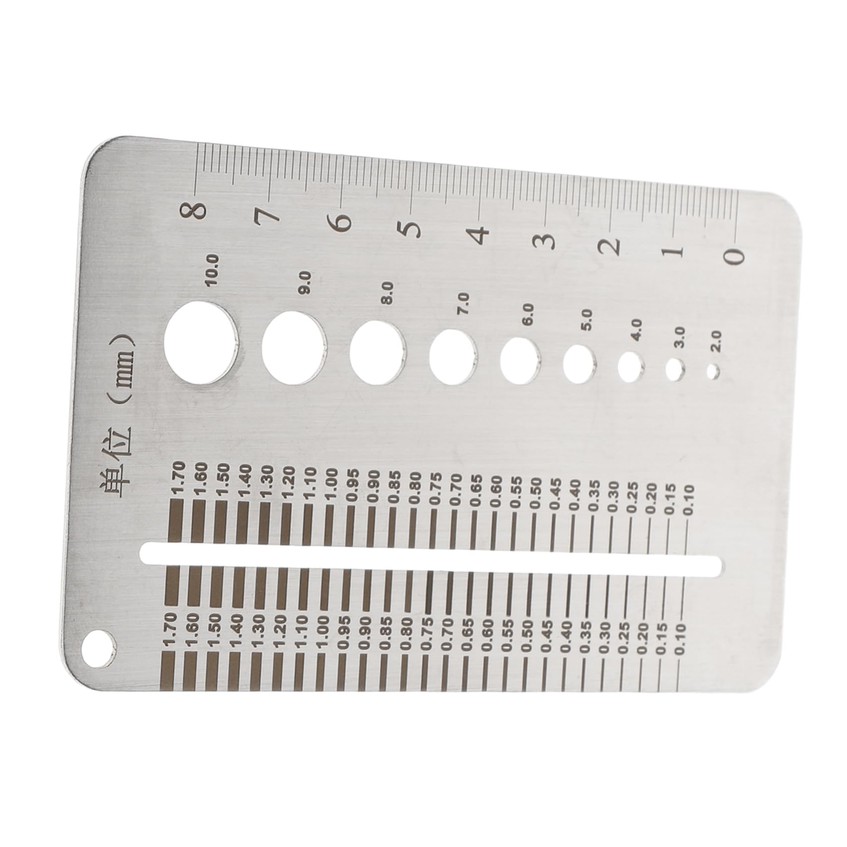 MUCKLILY Drill Bit Gauge Measure Tape Tool Drill Gauge Drill Hole Gauge Valve Thickness Gauge Gaps Gauge Width Gauge Stainless Steel Silver