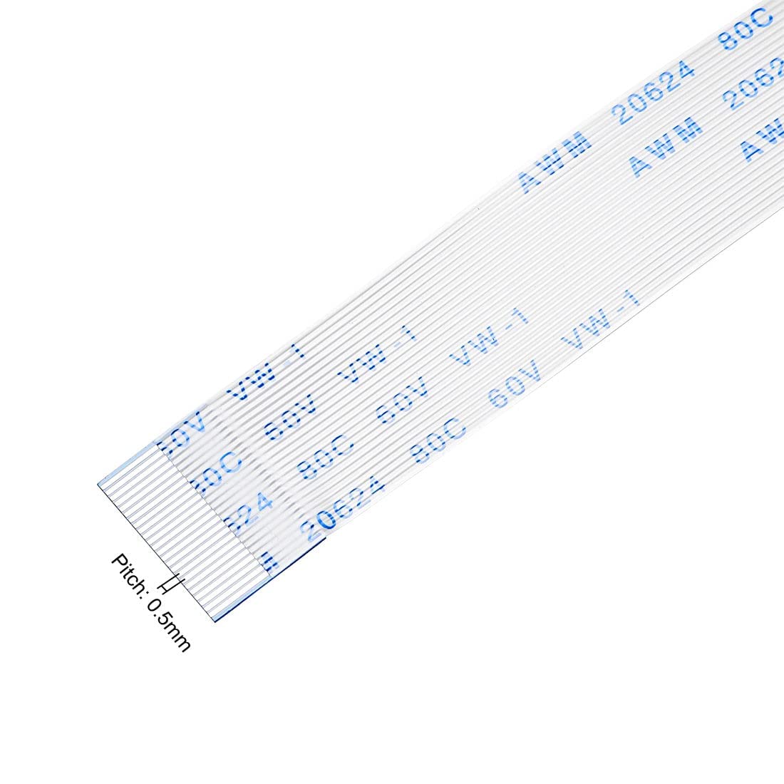 sourcing map A Type 5 Pieces Replacement Forward 24-Pin FFC FPC Ribbon Cable 300 mm x 0.5 mm