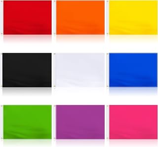Mixweer 9 Pack 2x3 ft Solid Color Flags Multicolor with Grommets