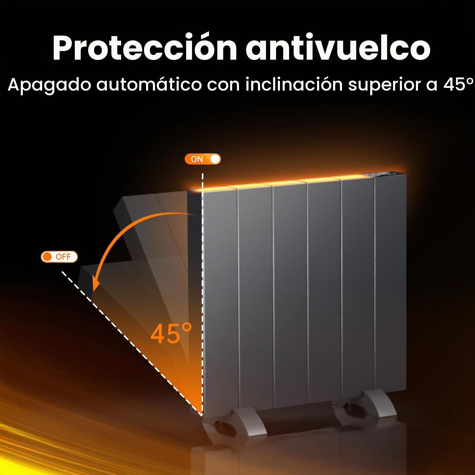 EMKE Calefacción eléctrica, convector eléctrico montado en pared o dispositivo de pie, radiador eléctrico APP función WiFi | pantalla LCD | temporizador programable | antracita | 1000 W
