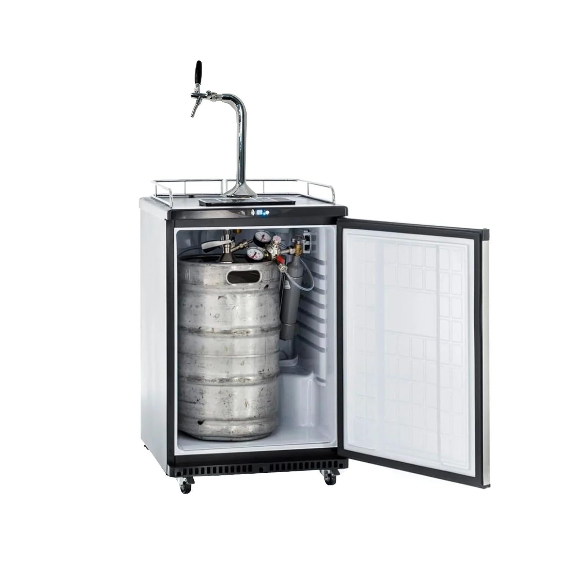 ich-zapfe Fassbierkühlschrank bis zu 50L Fässer (Bierbar) - inkl. Schanksäule Elegant und Kompensatorhahn