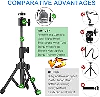 Vista 3 de Trípode para cámara web, trípode extensible para cámara/teléfono/cámara web, trípodes de escritorio, soporte para cámara web, compatible con cámaras