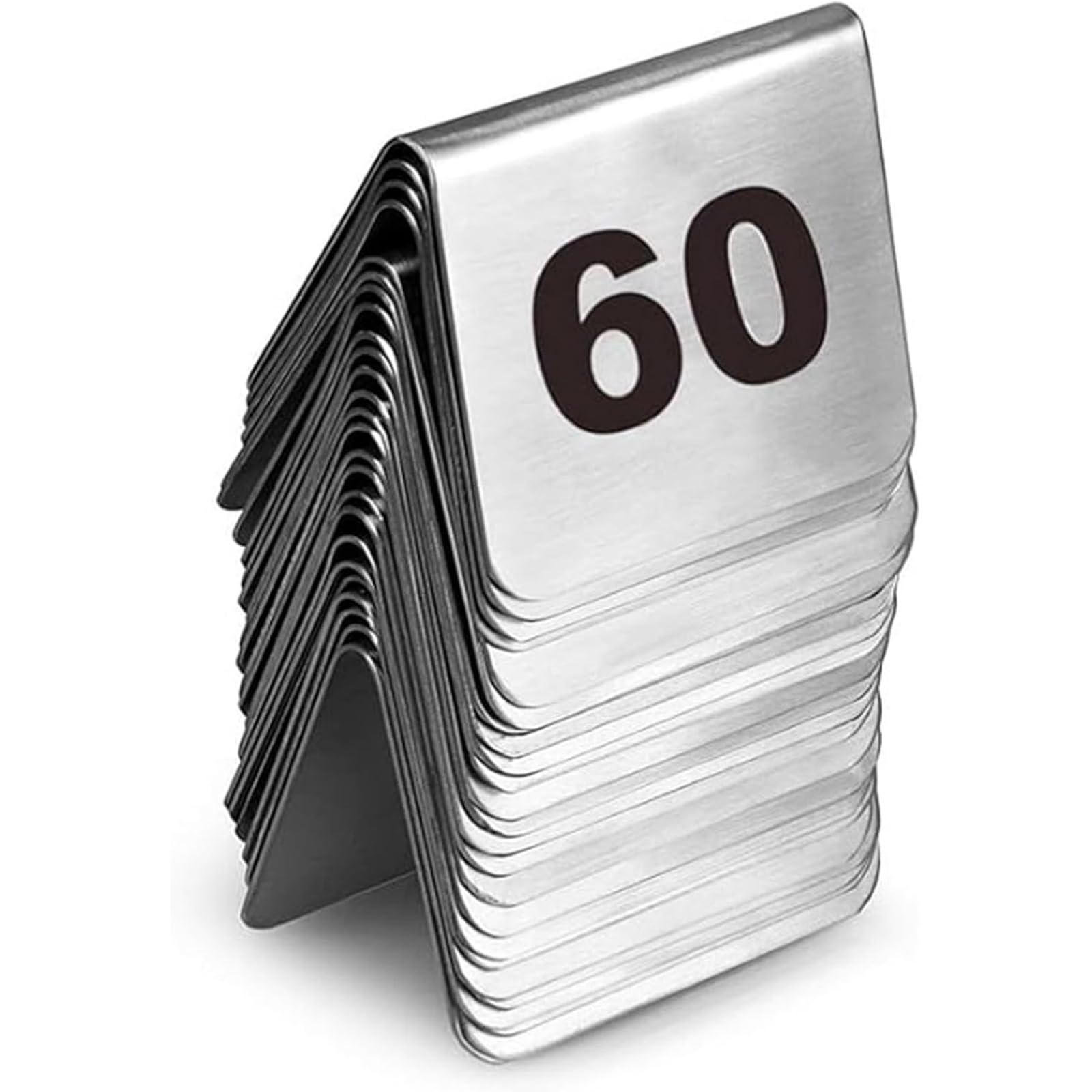 Juego de 10 números de mesa estilo carpa, placa de número de mesa reservada, soporte de metal de acero inoxidable para mesa de restaurante, ideal para banquetes, fiestas, bodas y recepciones, del 1 a