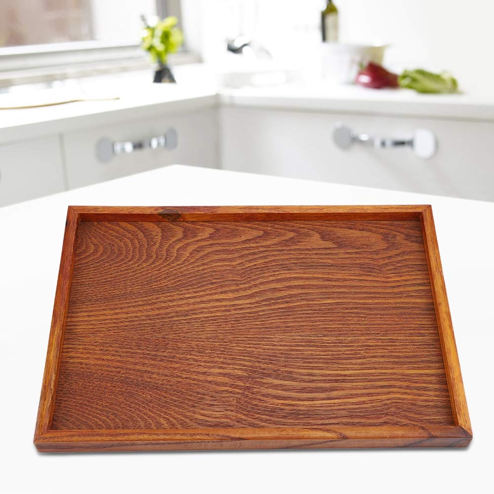 Vassoio in Legno, Vassoio Rettangolare per Snack e Conservazione Alimentare, Design Leggero e Durevole, 35 x 24 cm, per Uso Domestico e Ospitalità
