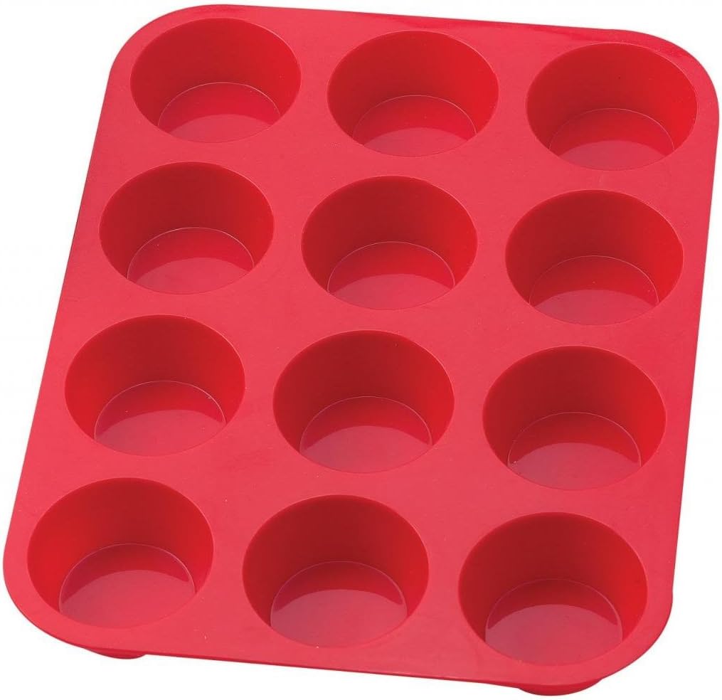 Sorbus 12 Cup Silicone Muffin & Cupcake Baking Pans, Non-Stick, Easy To Clean, Oven/Microwave/Dishwasher/Freezer safe, Heat Resistant up to 450°F